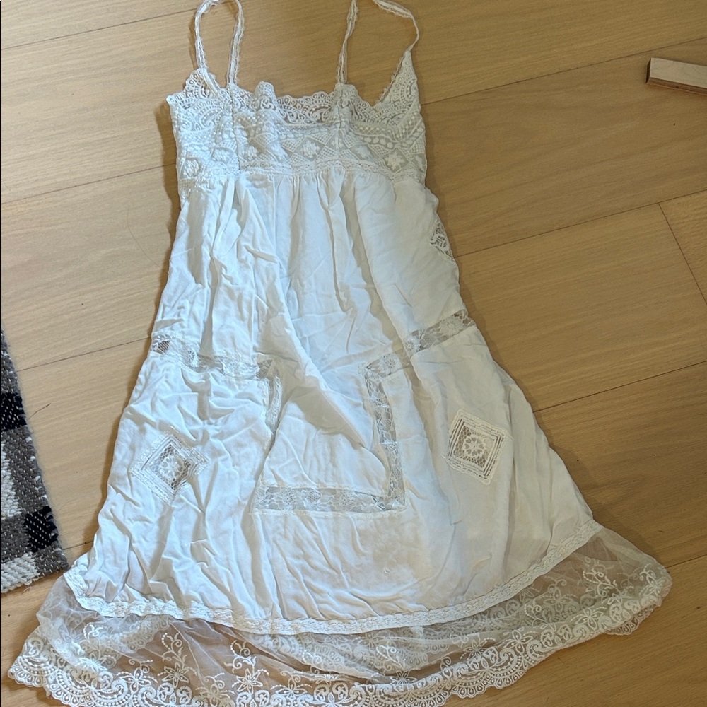 White Lace Slip Dress